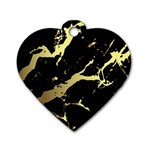 Marble Black, Kiss, Gold, Pretty Dog Tag Heart (One Side)