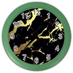 Marble Black, Kiss, Gold, Pretty Color Wall Clock