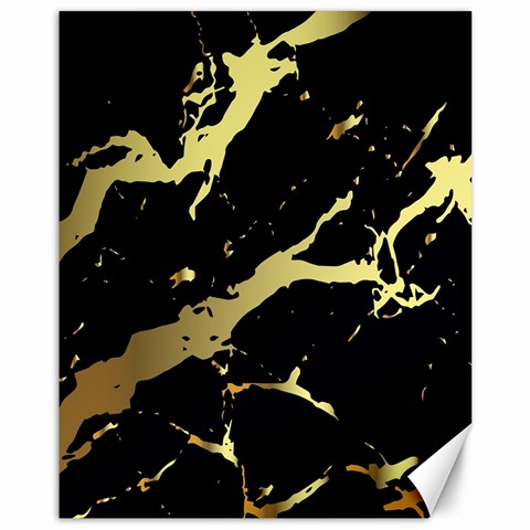 Marble Black, Kiss, Gold, Pretty Canvas 11  x 14  from ArtsNow.com 10.95 x13.48  Canvas - 1