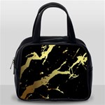 Marble Black, Kiss, Gold, Pretty Classic Handbag (One Side)