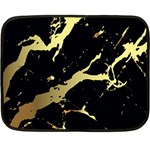 Marble Black, Kiss, Gold, Pretty Fleece Blanket (Mini)