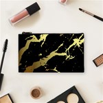 Marble Black, Kiss, Gold, Pretty Cosmetic Bag (Small)