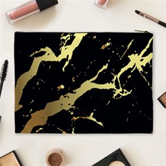 Marble Black, Kiss, Gold, Pretty Cosmetic Bag (XL) from ArtsNow.com Back