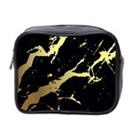 Marble Black, Kiss, Gold, Pretty Mini Toiletries Bag (Two Sides)