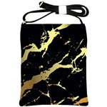 Marble Black, Kiss, Gold, Pretty Shoulder Sling Bag