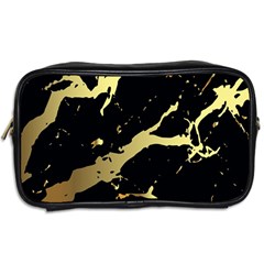 Marble Black, Kiss, Gold, Pretty Toiletries Bag (Two Sides) from ArtsNow.com Back