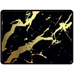 Marble Black, Kiss, Gold, Pretty Fleece Blanket (Large)