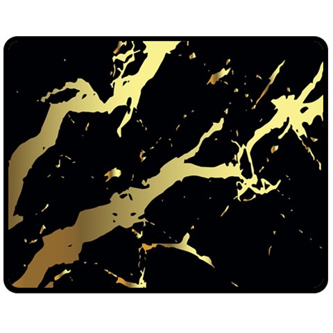 Marble Black, Kiss, Gold, Pretty Fleece Blanket (Medium) from ArtsNow.com 60 x50  Blanket Front