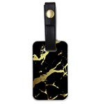 Marble Black, Kiss, Gold, Pretty Luggage Tag (one side)