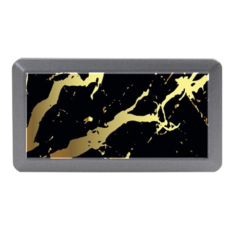 Marble Black, Kiss, Gold, Pretty Memory Card Reader (Mini) from ArtsNow.com Front