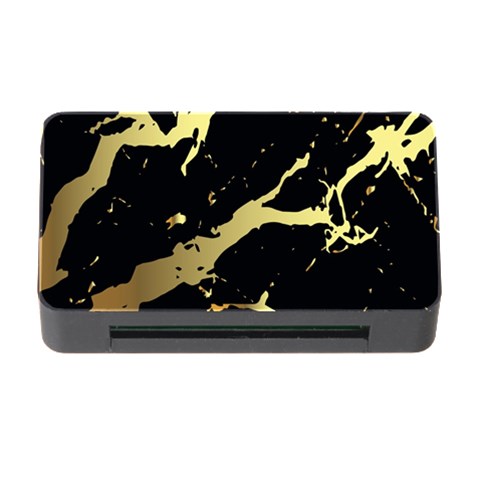 Marble Black, Kiss, Gold, Pretty Memory Card Reader with CF from ArtsNow.com Front