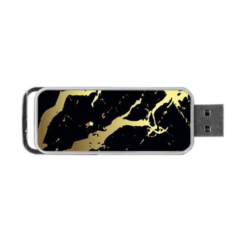 Marble Black, Kiss, Gold, Pretty Portable USB Flash (One Side) from ArtsNow.com Front