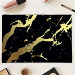 Marble Black, Kiss, Gold, Pretty Cosmetic Bag (XXL)