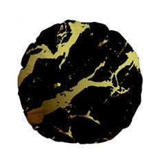 Marble Black, Kiss, Gold, Pretty Standard 15  Premium Round Cushions from ArtsNow.com Front