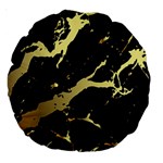 Marble Black, Kiss, Gold, Pretty Large 18  Premium Round Cushions