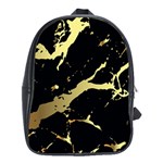 Marble Black, Kiss, Gold, Pretty School Bag (XL)