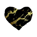 Marble Black, Kiss, Gold, Pretty Standard 16  Premium Heart Shape Cushions