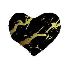 Marble Black, Kiss, Gold, Pretty Standard 16  Premium Heart Shape Cushions from ArtsNow.com Back