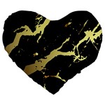 Marble Black, Kiss, Gold, Pretty Large 19  Premium Heart Shape Cushions