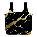 Marble Black, Kiss, Gold, Pretty Full Print Recycle Bag (L)