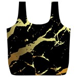 Marble Black, Kiss, Gold, Pretty Full Print Recycle Bag (XL)