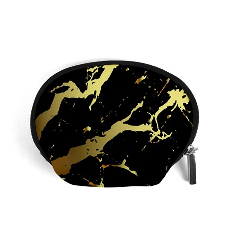 Marble Black, Kiss, Gold, Pretty Accessory Pouch (Small) from ArtsNow.com Front