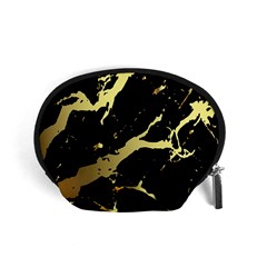 Marble Black, Kiss, Gold, Pretty Accessory Pouch (Small) from ArtsNow.com Front