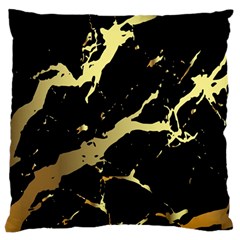 Marble Black, Kiss, Gold, Pretty Large Premium Plush Fleece Cushion Case (Two Sides) from ArtsNow.com Back