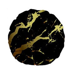 Marble Black, Kiss, Gold, Pretty Standard 15  Premium Flano Round Cushions from ArtsNow.com Front