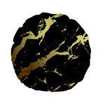 Marble Black, Kiss, Gold, Pretty Standard 15  Premium Flano Round Cushions