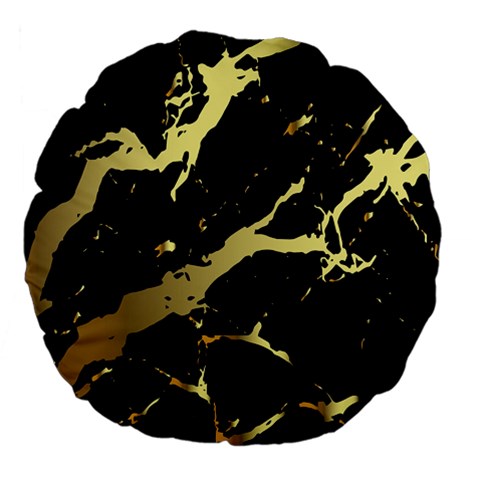 Marble Black, Kiss, Gold, Pretty Large 18  Premium Flano Round Cushions from ArtsNow.com Front