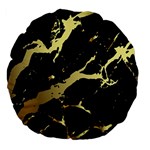 Marble Black, Kiss, Gold, Pretty Large 18  Premium Flano Round Cushions