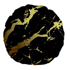 Marble Black, Kiss, Gold, Pretty Large 18  Premium Flano Round Cushions from ArtsNow.com Back