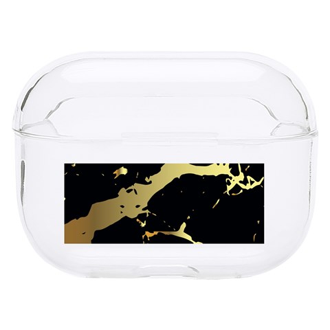 Marble Black, Kiss, Gold, Pretty Hard PC AirPods Pro Case from ArtsNow.com Front