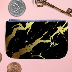 Marble Black, Kiss, Gold, Pretty Large Coin Purse from ArtsNow.com Front