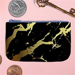 Marble Black, Kiss, Gold, Pretty Large Coin Purse