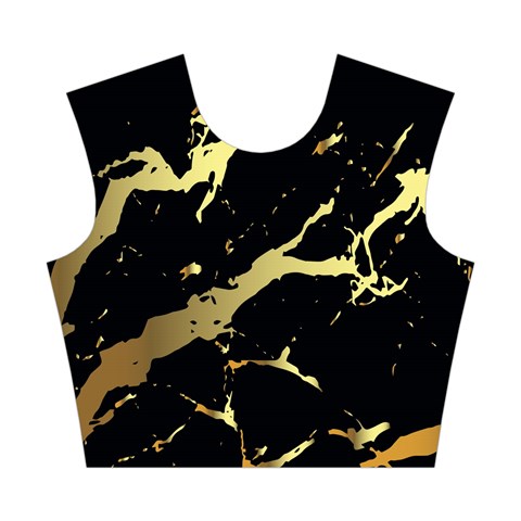 Marble Black, Kiss, Gold, Pretty Cotton Crop Top from ArtsNow.com Front