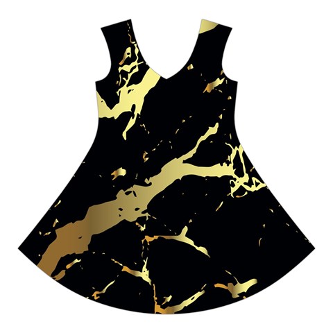 Marble Black, Kiss, Gold, Pretty Short Sleeve V Front