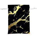 Marble Black, Kiss, Gold, Pretty Lightweight Drawstring Pouch (XL)