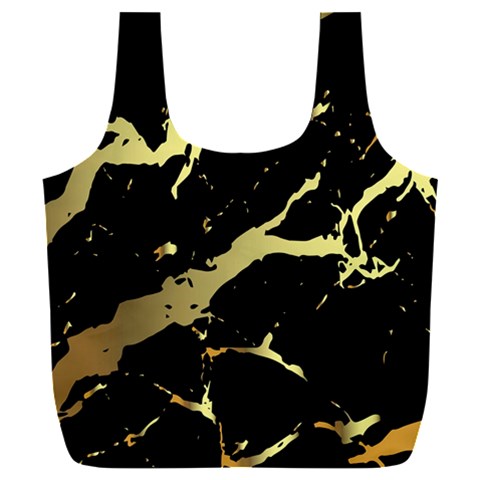 Marble Black, Kiss, Gold, Pretty Full Print Recycle Bag (XXL) from ArtsNow.com Front