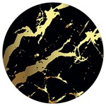 Marble Black, Kiss, Gold, Pretty Round Trivet