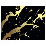 Marble Black, Kiss, Gold, Pretty Premium Plush Fleece Blanket (Medium)