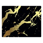 Marble Black, Kiss, Gold, Pretty Premium Plush Fleece Blanket (Large)