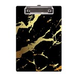 Marble Black, Kiss, Gold, Pretty A5 Acrylic Clipboard