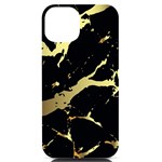 Marble Black, Kiss, Gold, Pretty iPhone 14 Black UV Print Case