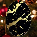 Marble Black, Kiss, Gold, Pretty UV Print Acrylic Ornament Oval