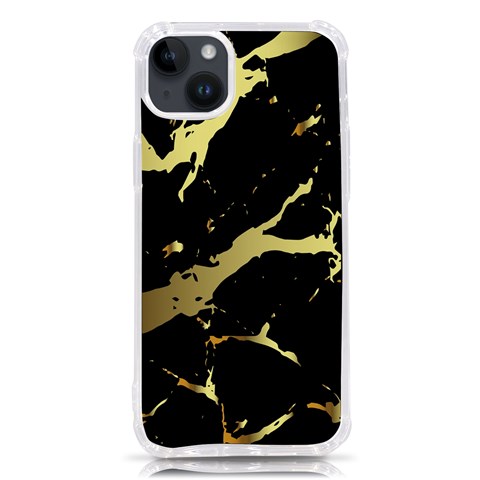 Marble Black, Kiss, Gold, Pretty iPhone 14 Plus TPU UV Print Case from ArtsNow.com Front