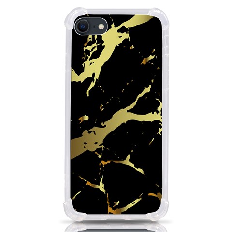 Marble Black, Kiss, Gold, Pretty iPhone SE from ArtsNow.com Front