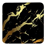 Marble Black, Kiss, Gold, Pretty Square Glass Fridge Magnet (4 pack)