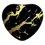 Marble Black, Kiss, Gold, Pretty Heart Glass Fridge Magnet (4 pack)